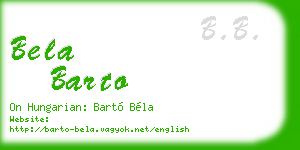 bela barto business card
